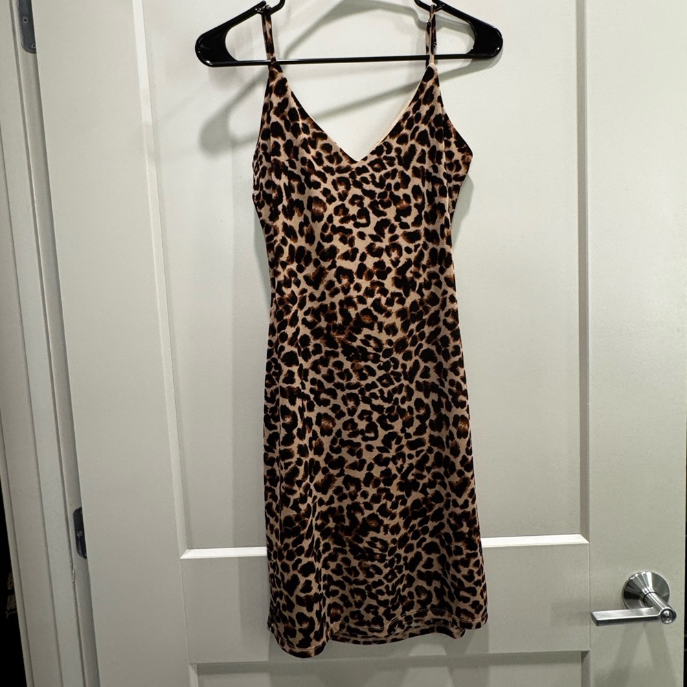 Madison & Berkeley Leopard Slip Mini Dress